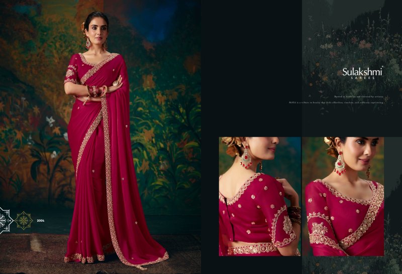Virasat Vol 2 By Sulakshmi Fancy Fabric Beads And Border Work Saree